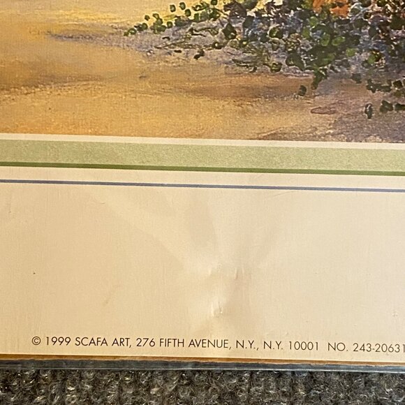 Tropical Beach Scene Litho Art Print By Jackie Sailboat VTG 1999 Scafa Art 20x16 - Picture 3 of 12